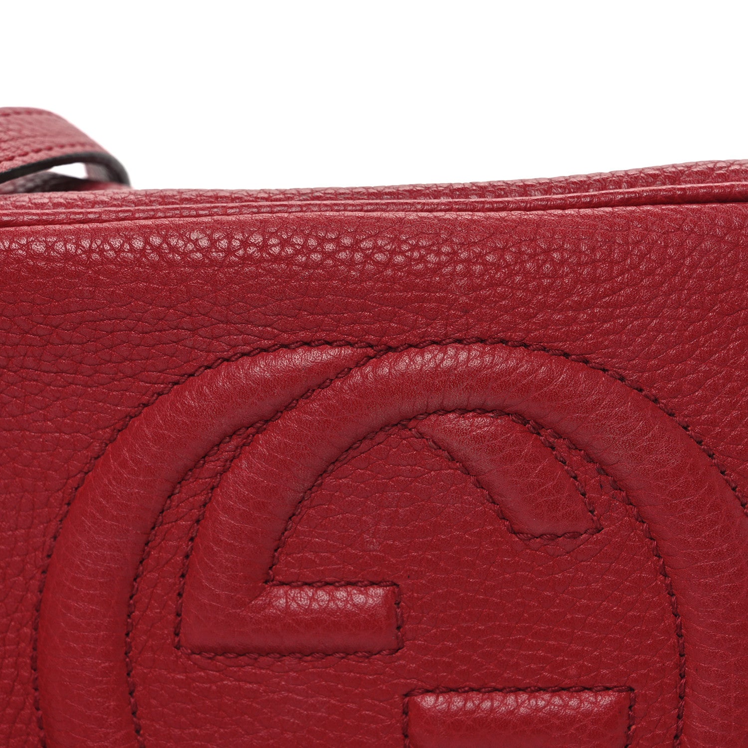 Gucci Pebbled Calfskin Small Soho Disco Bag Vibrant Red 7 of 11