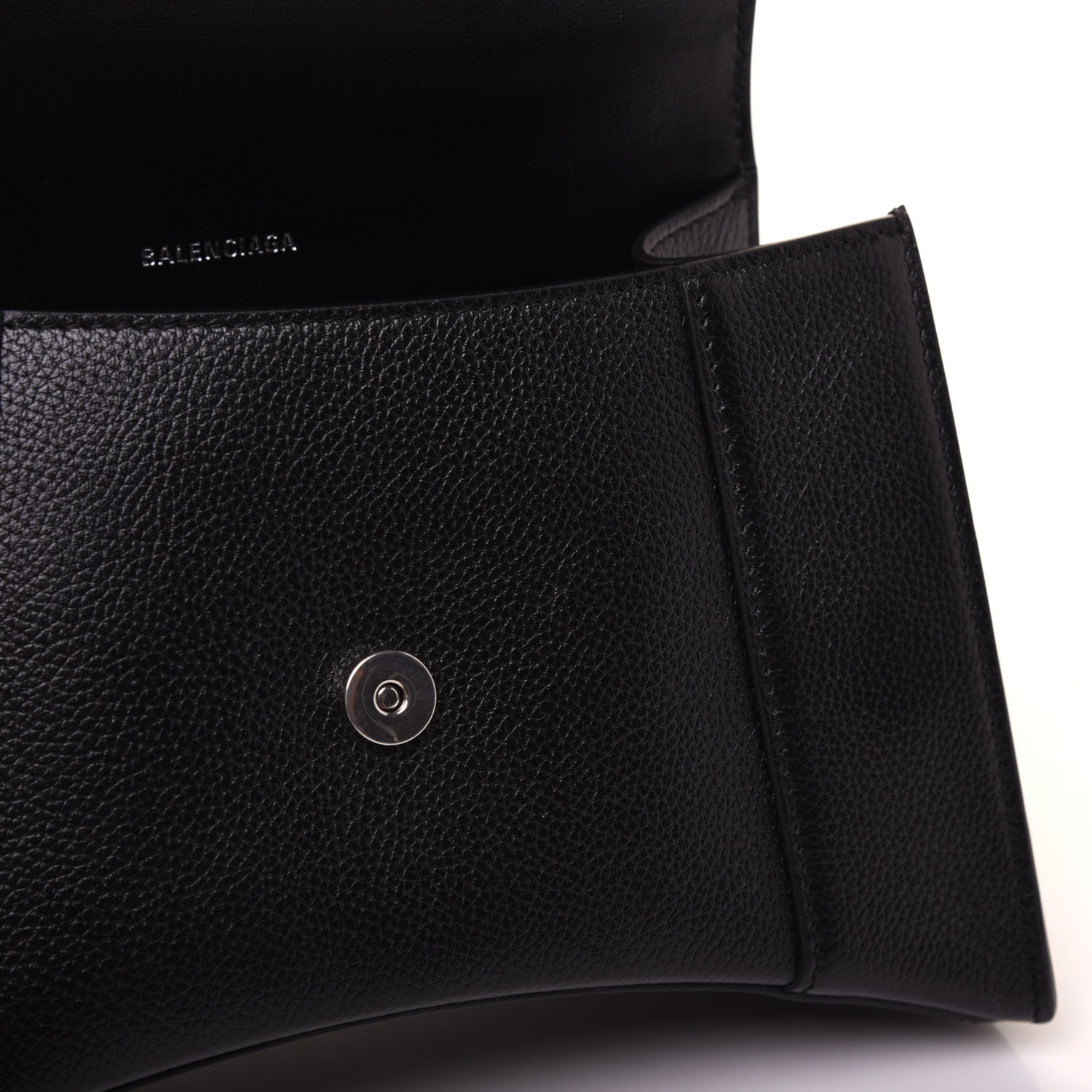 Balenciaga Grained Calfskin Small Hourglass Top Handle Bag Black 10 of 17