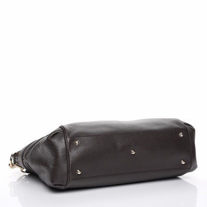 Gucci Pebbled Calfskin Broadway Tote Dark Brown 5 of 8