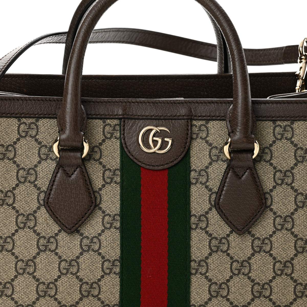 Gucci GG Supreme Monogram Web Medium Ophidia Tote Bag Brown 8 of 13