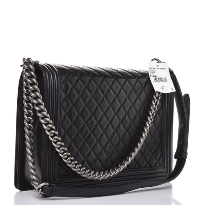 Chanel Lambskin Quilted Large Boy Flap Black 3 of 11