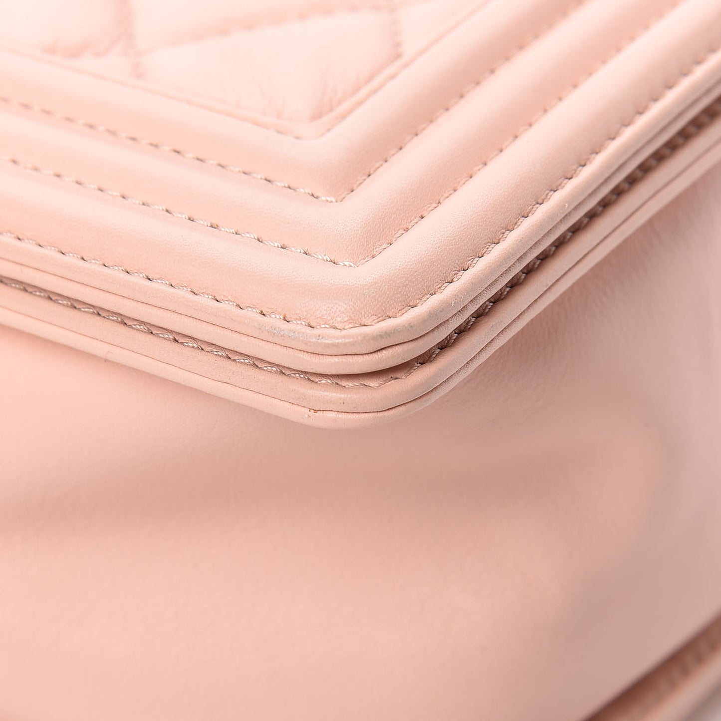 Calfskin Quilted New Medium Boy Flap Light Pink