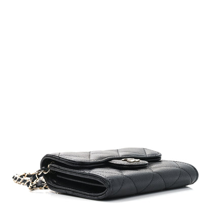 Chanel Caviar Quilted Flap Card Holder On Chain Black 3 of 10