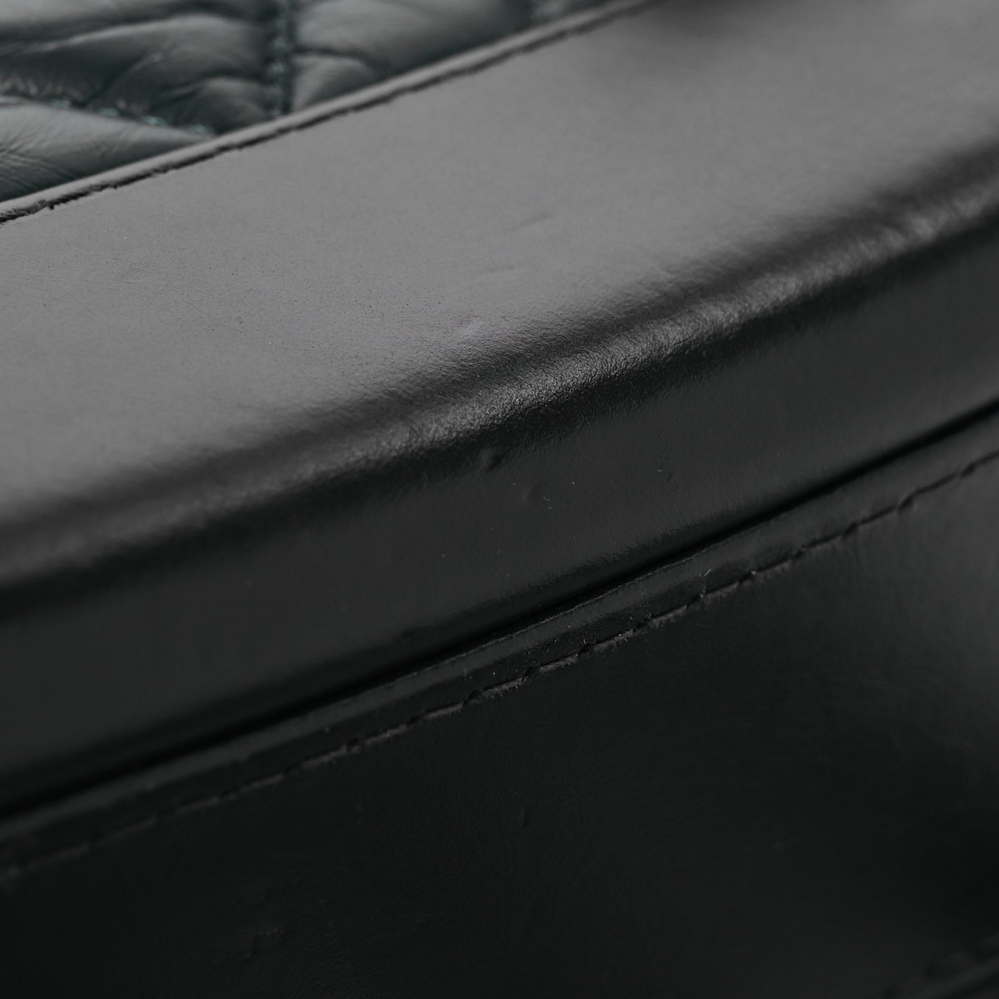 Aged Calfskin Chevron Quilted Small Gabrielle Hobo Green Navy Blue