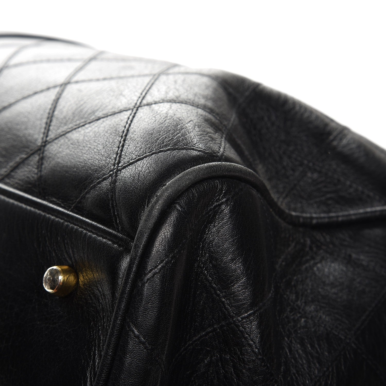 Chanel Calfskin Stitched Duffel Bag Black 11 of 16