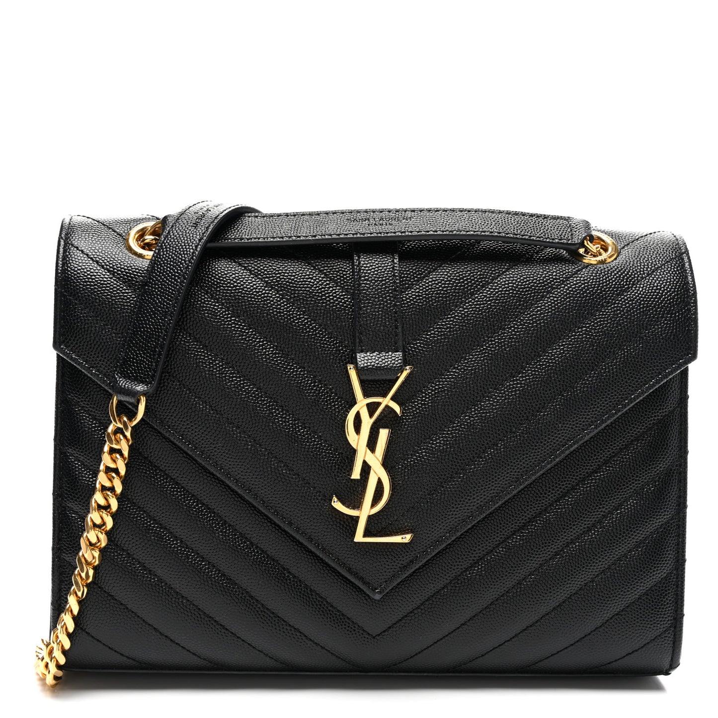 Grain De Poudre Matelasse Chevron Medium Monogram Satchel Black
