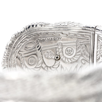 John Hardy Sterling Silver Diamond Modern Chain 3-Row Kick Cuff Bracelet 4 of 4