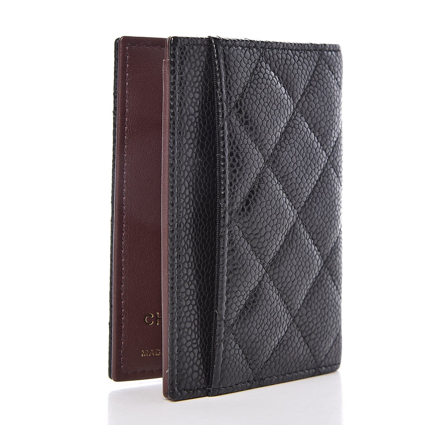 Caviar Quilted Card Holder Wallet Black