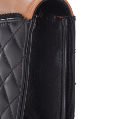 Chanel Calfskin Quilted Small Ballerine Flap Black Beige 9 of 9
