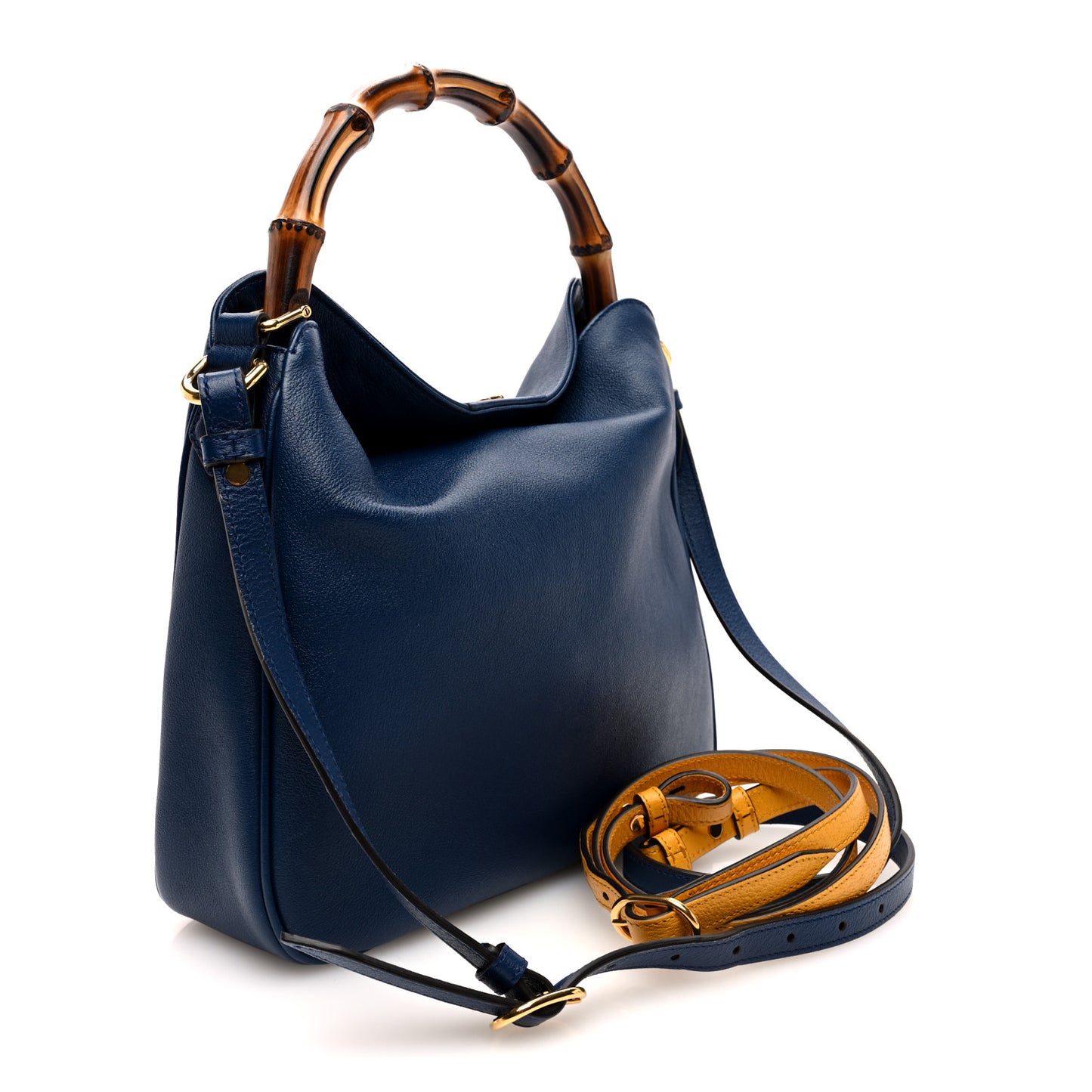 Softy Wonka Textured Dollar Calfskin Medium Diana Shoulder Bag Blue
