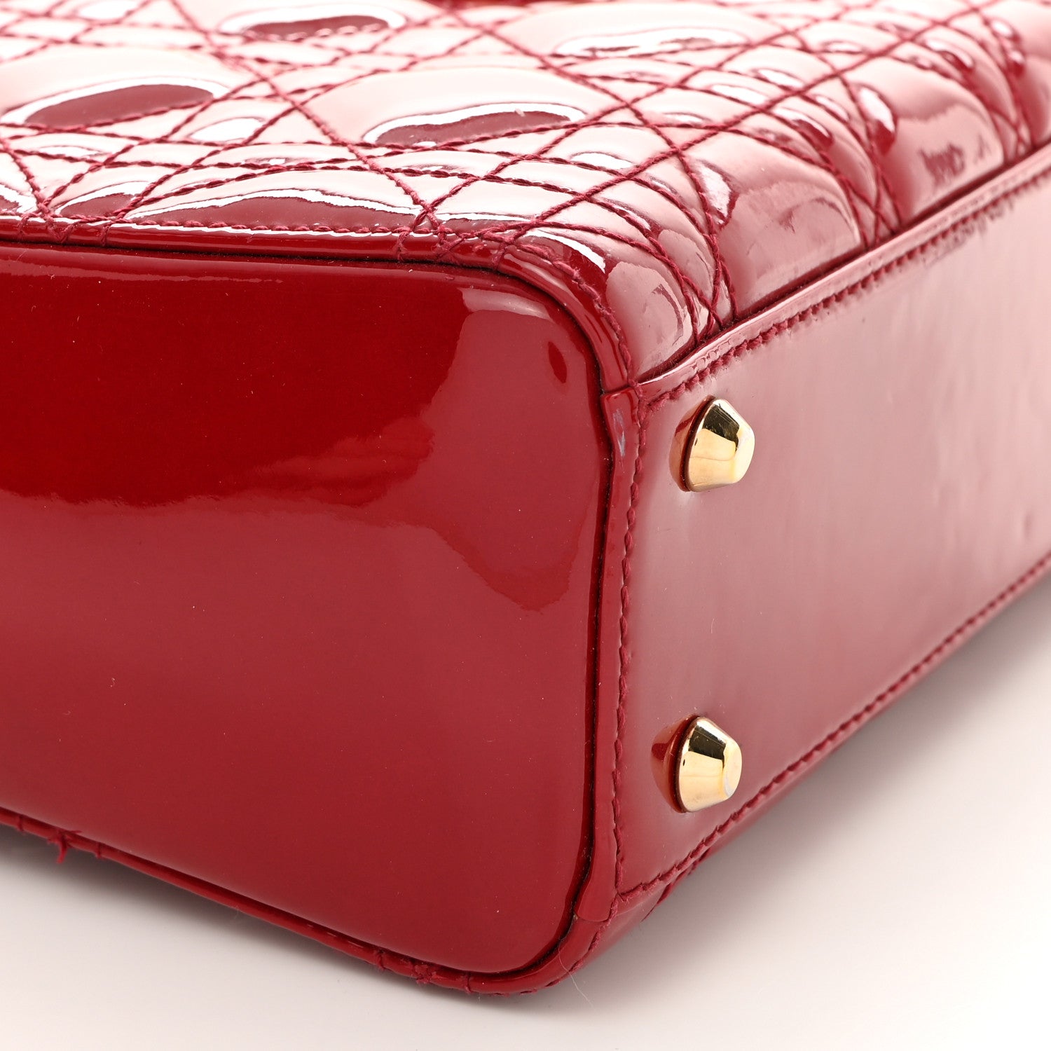 Christian Dior Patent Cannage Mini Lady Dior Red 10 of 12