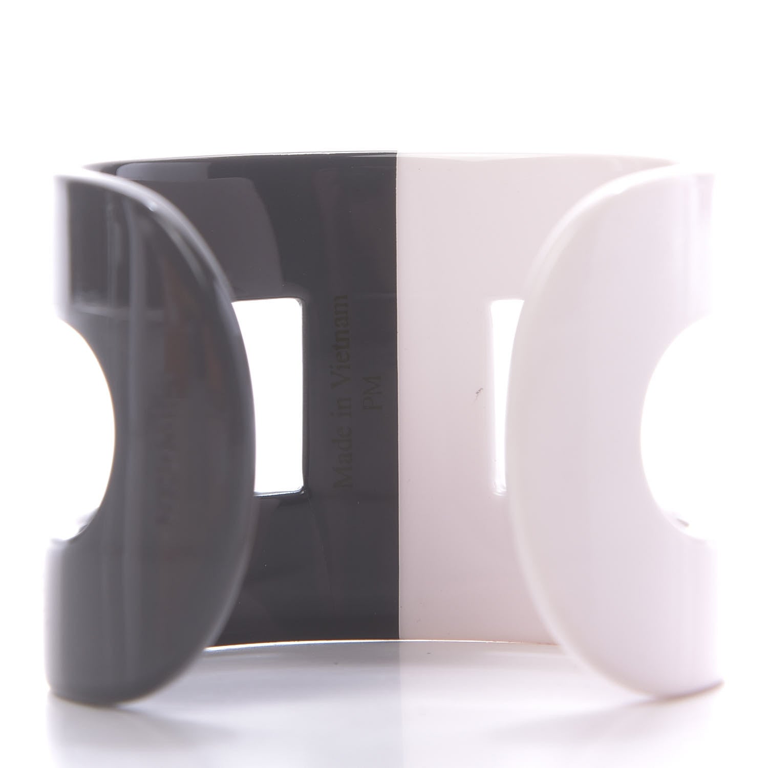 Hermes Lacquered Wood Ano Bracelet PM White Etain 3 of 5