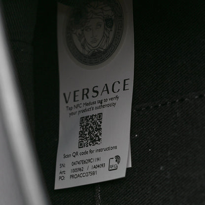 Versace Grainy Calfskin Virtus Chain Crossbody Black 7 of 12