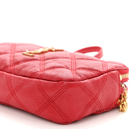 Saint Laurent SAINT LAURENT Grained Lambskin Quilted Mini Becky Double Zip Bag Rouge Eros 10 of 11