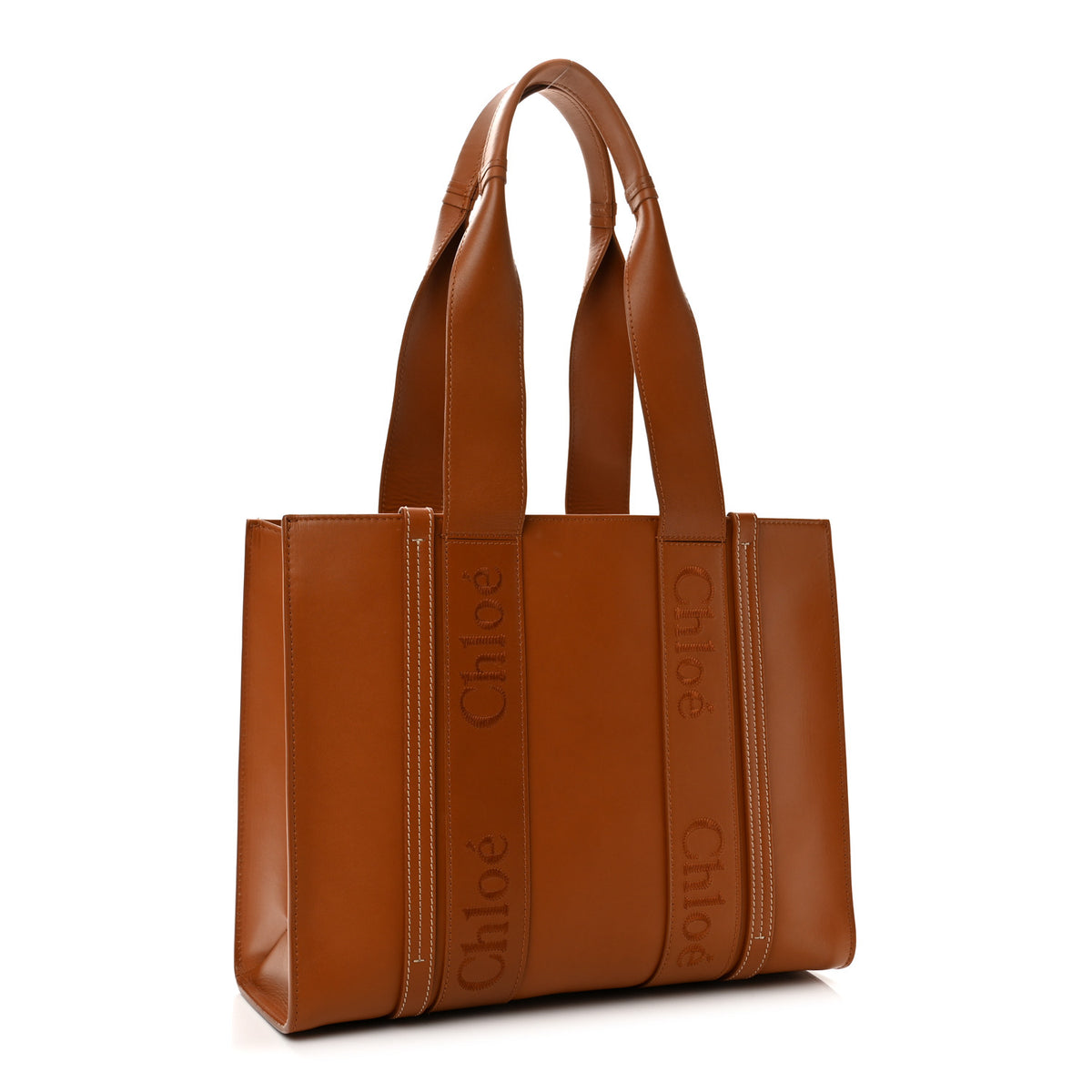 Chloe Calfskin Medium Woody Tote Caramel 3 of 13