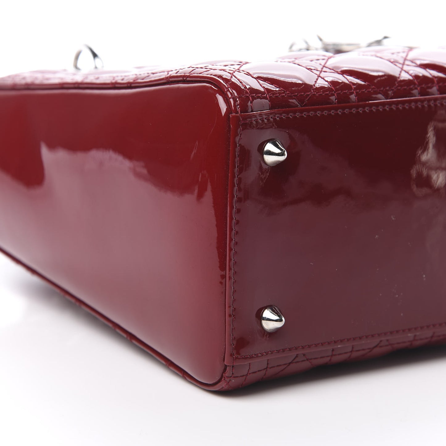 Patent Cannage Medium Lady Dior Red