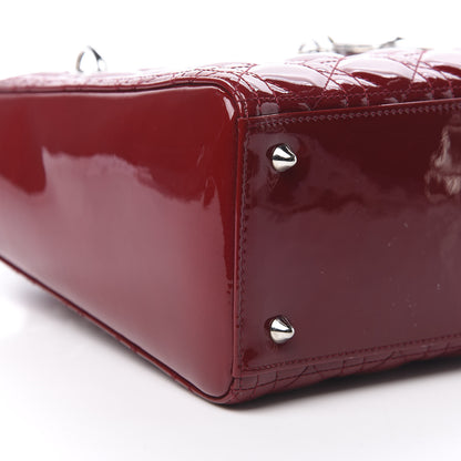 Christian Dior Patent Cannage Medium Lady Dior Red 10 of 11