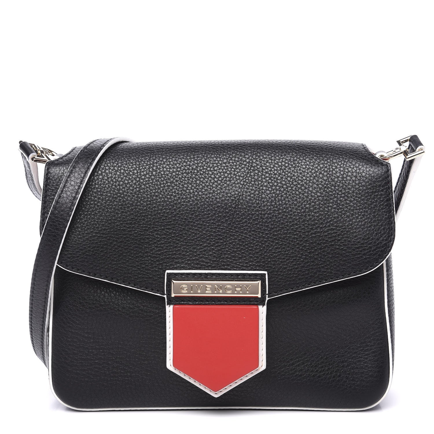 Givenchy Calfskin Small Nobile Shoulder Bag Black Red 1 of 9