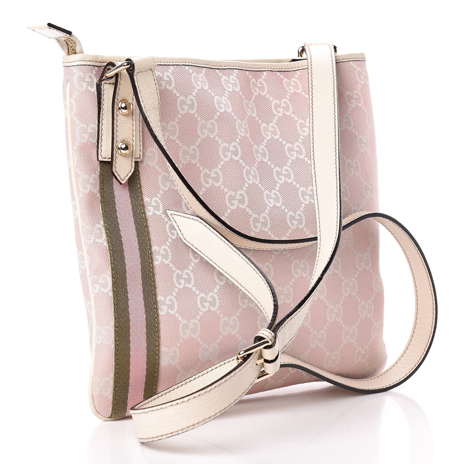 Gucci Monogram Web Jolicoeur Charms Messenger Pink 3 of 10