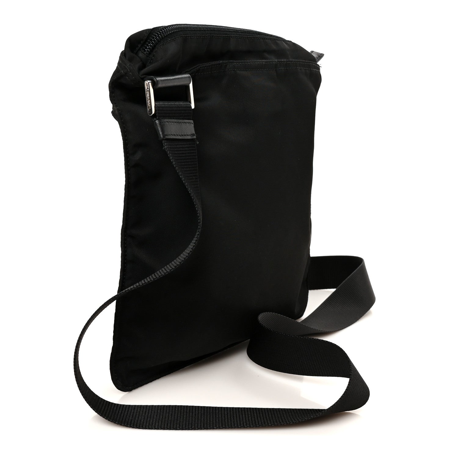 Prada Nylon Vela Flat Messenger Bag Black 3 of 10