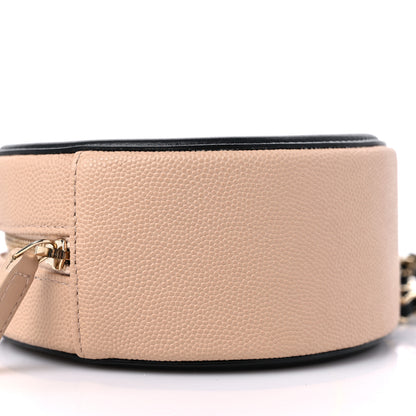 Chanel Caviar Quilted Round Filigree Crossbody Beige Black 8 of 10