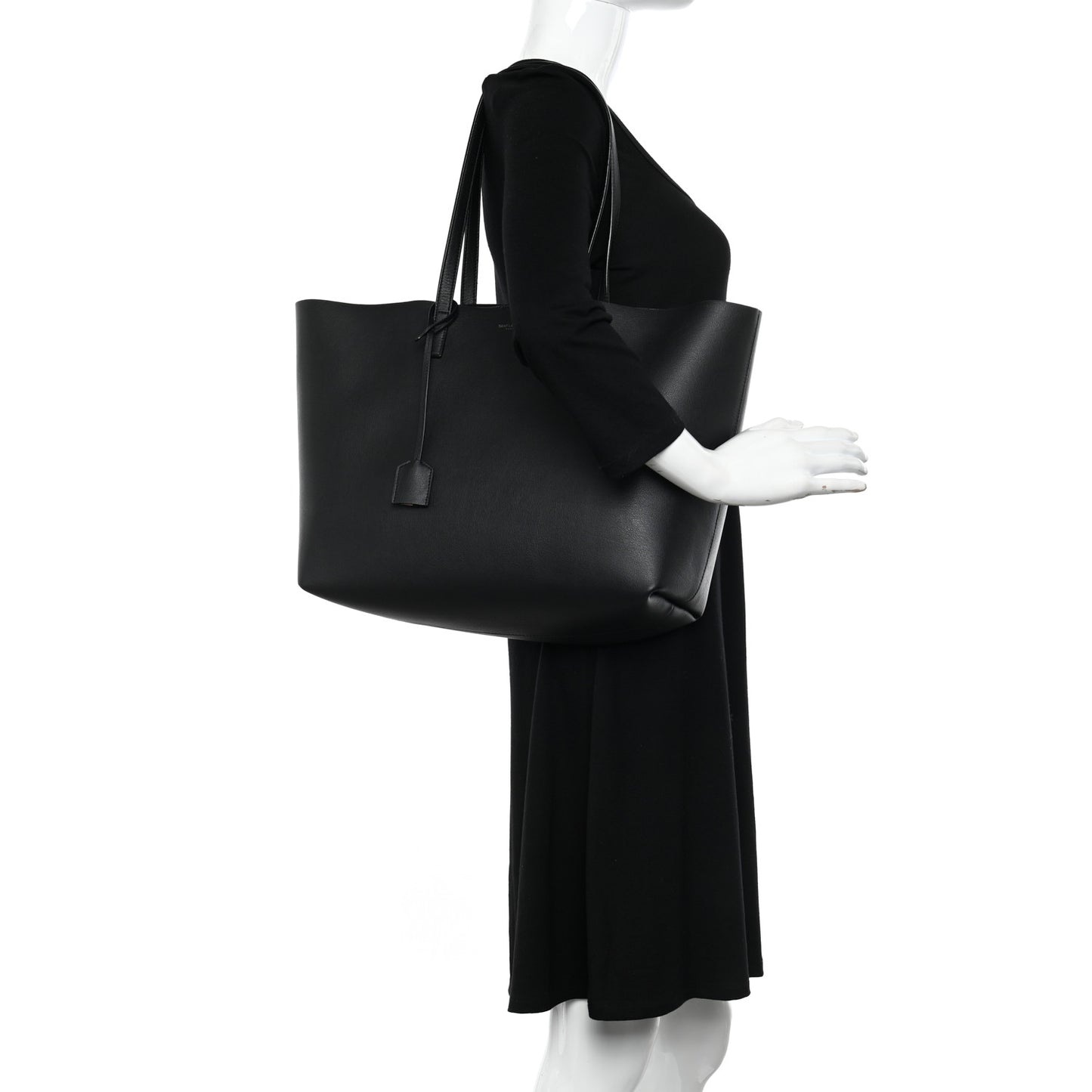 Calfskin Large Shopping Tote Black