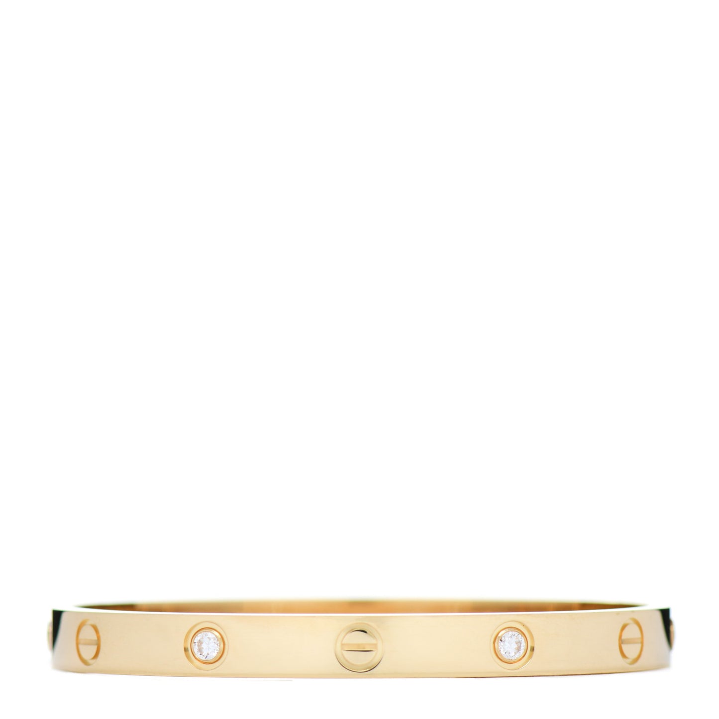 18K Yellow Gold 4 Diamond LOVE Bracelet 17