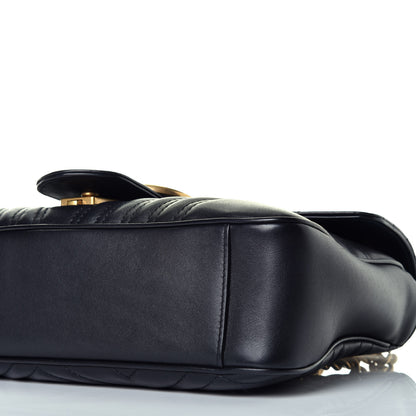 Gucci Calfskin Matelasse Medium GG Marmont Shoulder Bag Black 9 of 9