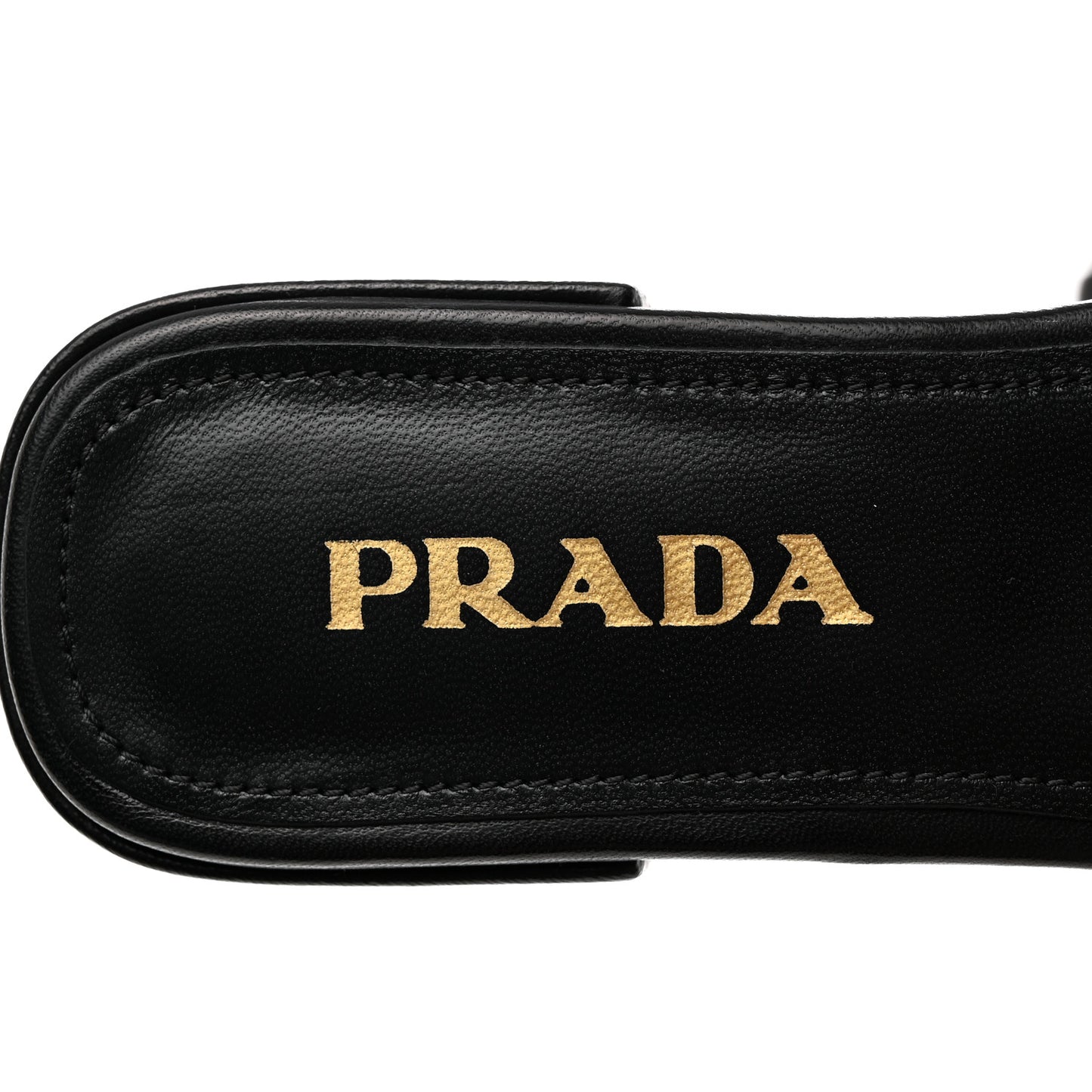 Nappa Logo Quilted 10mm Slide Sandals 37 Black