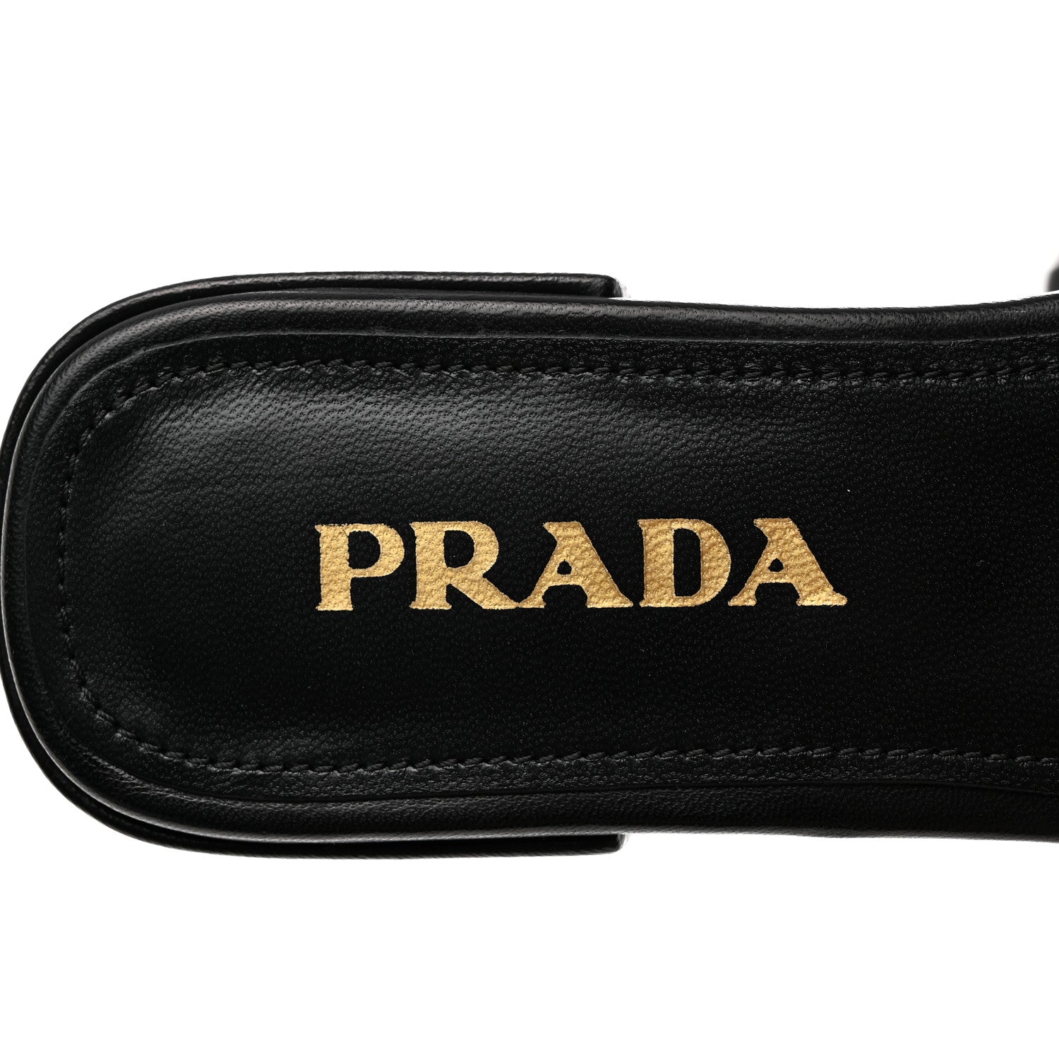 Prada Nappa Logo Quilted 10mm Slide Sandals 37 Black 6 of 7