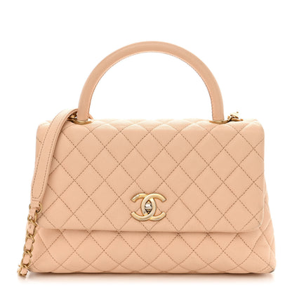 Chanel Caviar Quilted Small Coco Handle Flap Beige 1 of 13