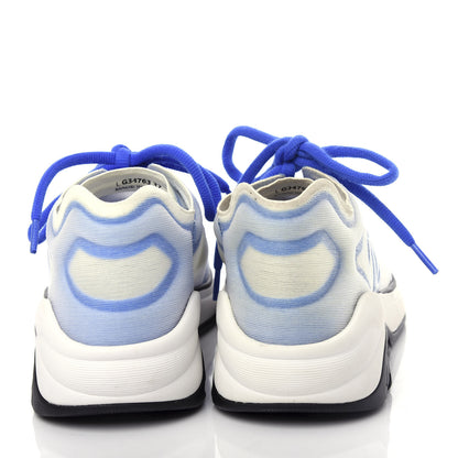 Chanel Calfskin Mesh Lycra Womens Logo Sneakers 37 White Blue 7 of 10