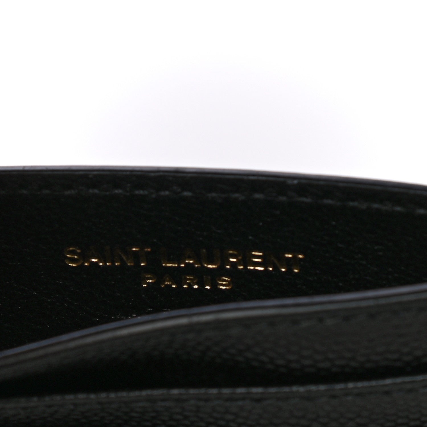 Saint Laurent Grain De Poudre Matelasse Chevron Monogram Credit Card Case Black 5 of 9