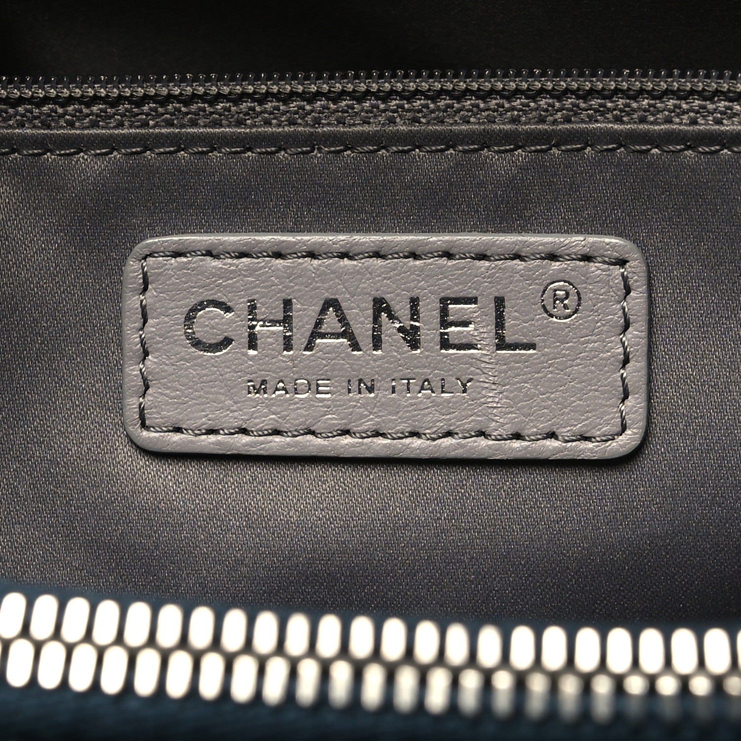 Chanel Caviar Quilted Grand Shopping Tote GST Blue 7 of 16