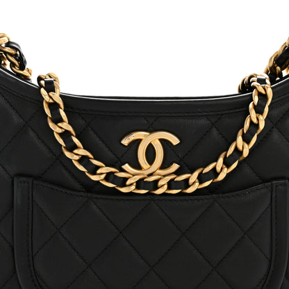 Chanel Calfskin Quilted Hobo Black 8 of 12