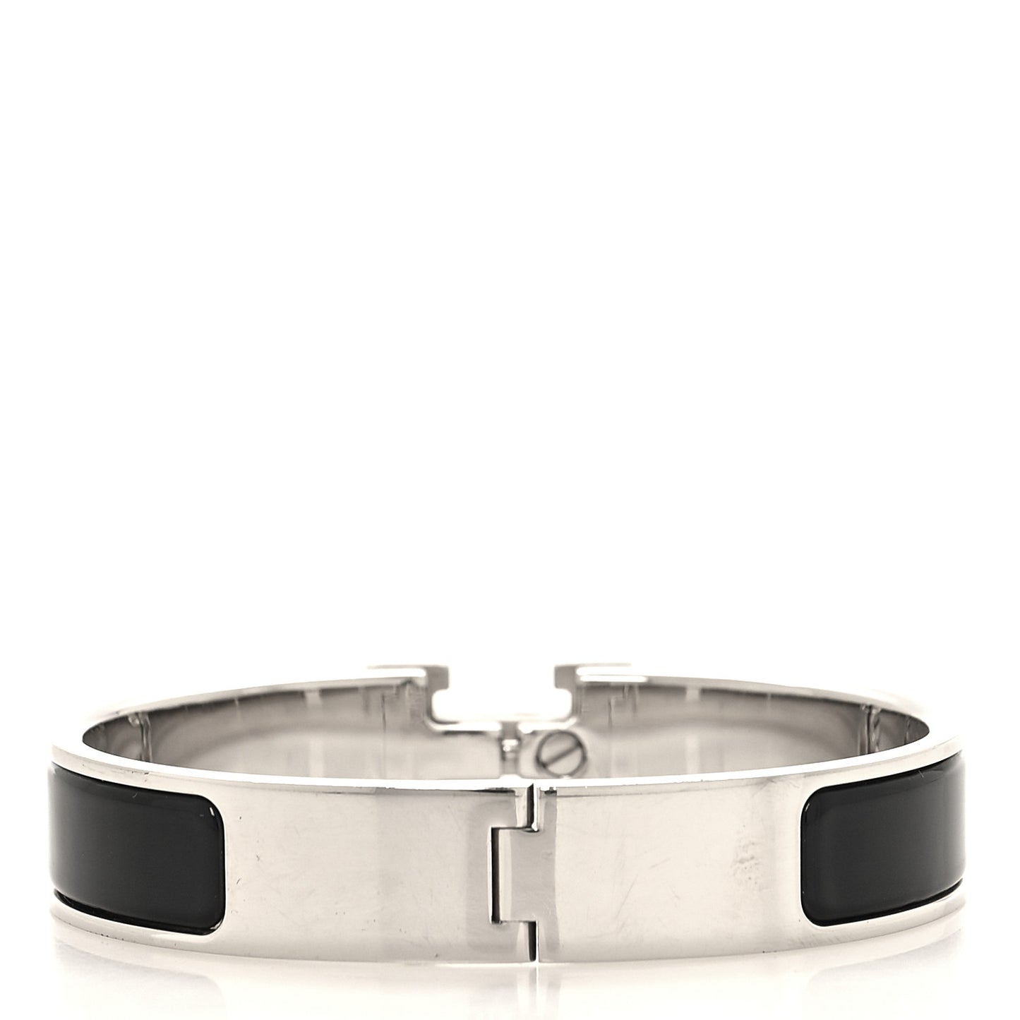 Enamel Narrow Clic Clac H Bracelet PM Black