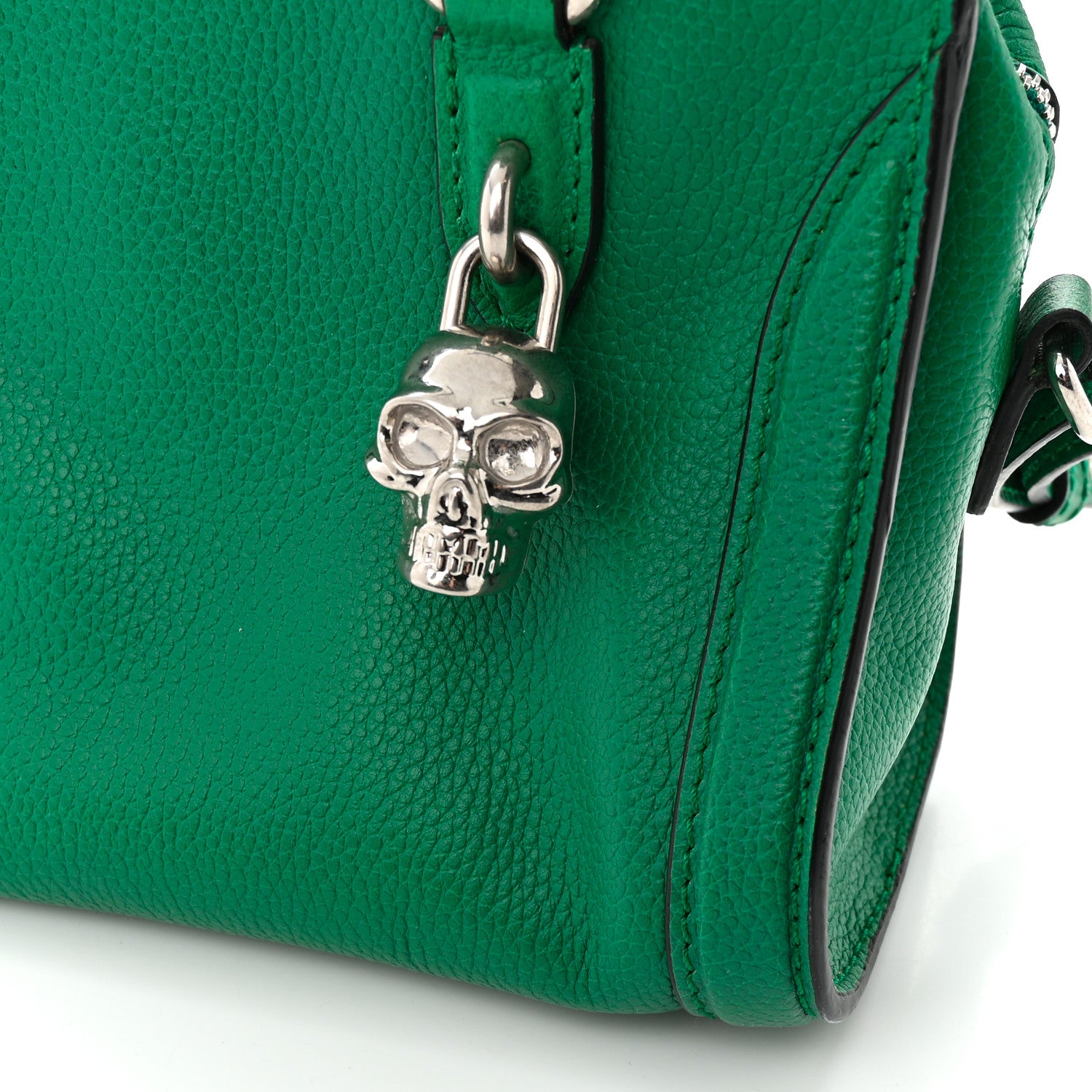 Alexander McQueen Pebbled Calfskin Mini Padlock Tote Emerald 15 of 15