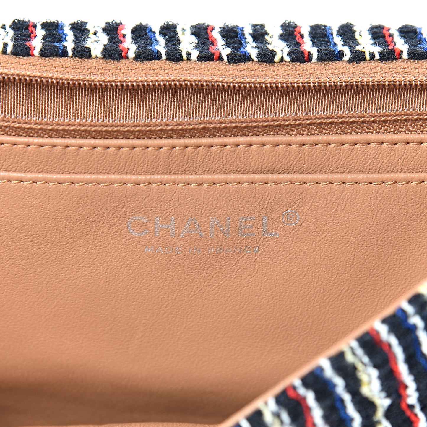 Tweed Woven Single Flap Brown Multicolor