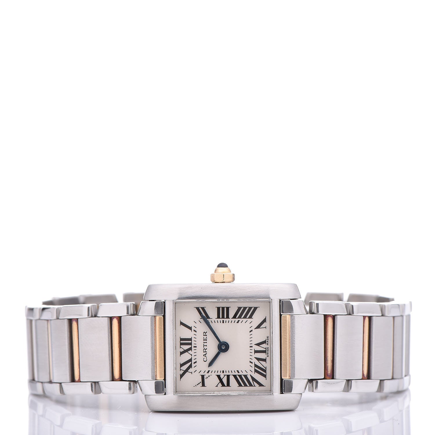 Cartier Stainless Steel 18K Yellow Gold 20mm Tank Francaise Quartz Watch 3 of 9