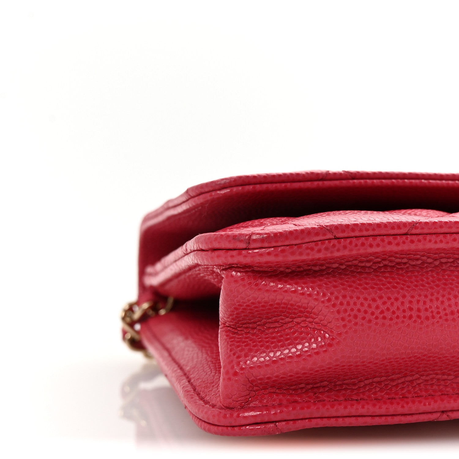 Chanel Caviar Quilted Wallet on Chain WOC Dark Pink 10 of 12