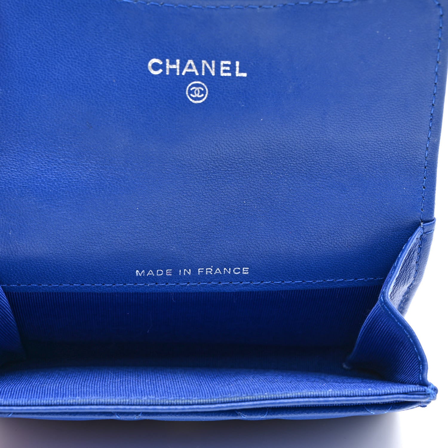 Chanel Lambskin Quilted Flap Card Holder Royal Blue 5 of 14