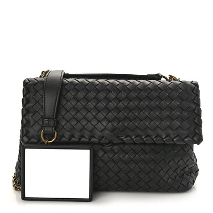 Bottega Veneta Nappa Intrecciato Medium Olimpia Shoulder Bag Black 1 of 7