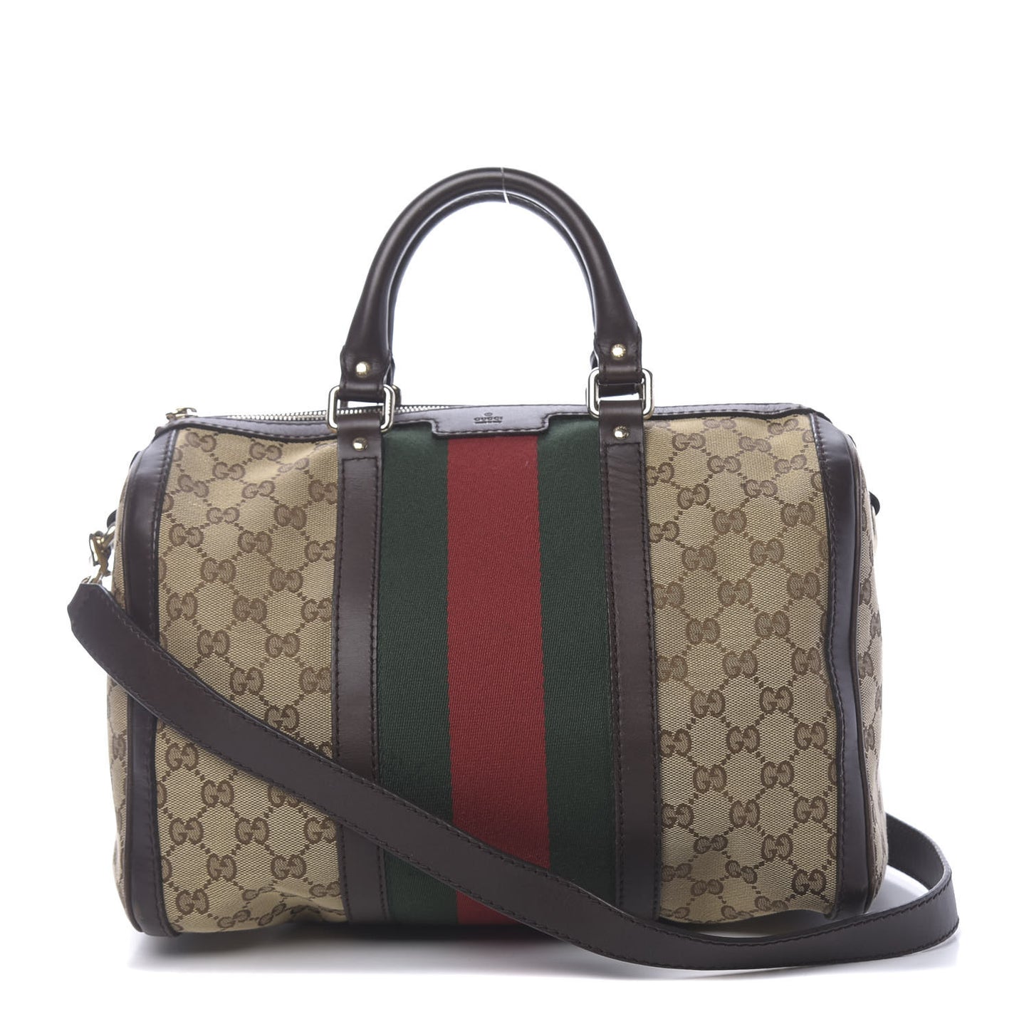 Monogram Vintage Web Medium Boston Dark Brown