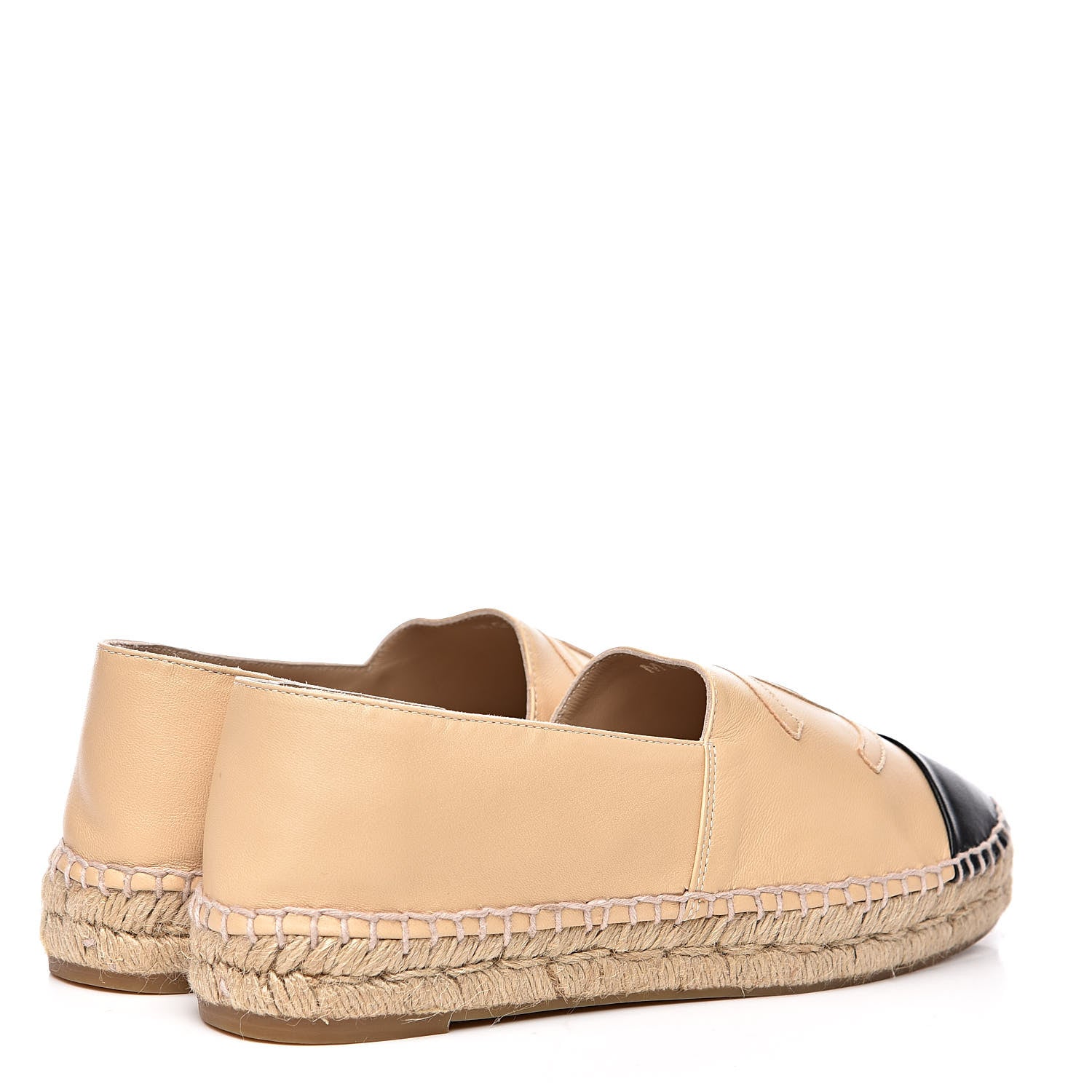 Chanel Lambskin CC Espadrilles 38 Beige Black 4 of 10