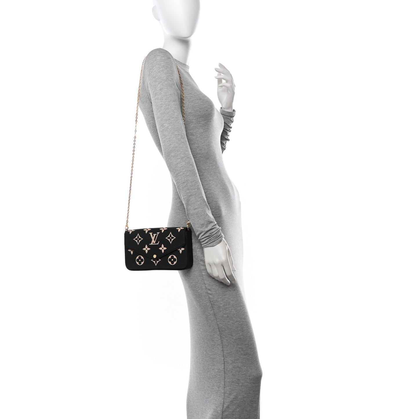 Empreinte Monogram Giant Felicie Pochette Black Beige