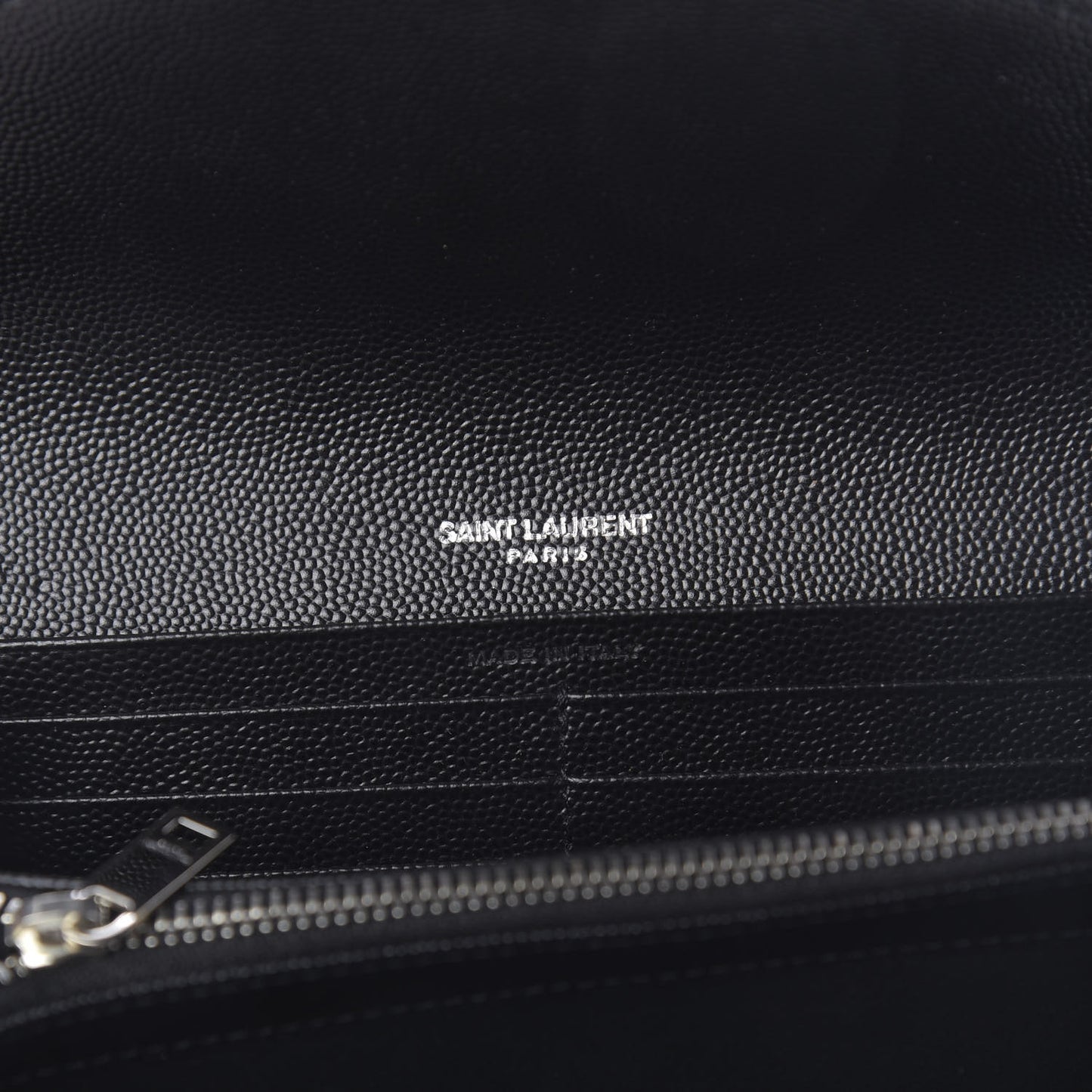 Grain De Poudre Matelasse Chevron Monogram Flap Wallet Black