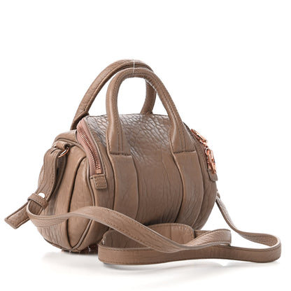 Alexander Wang Pebbled Lambskin Mini Rockie Latte Rose Gold Hardware 3 of 9
