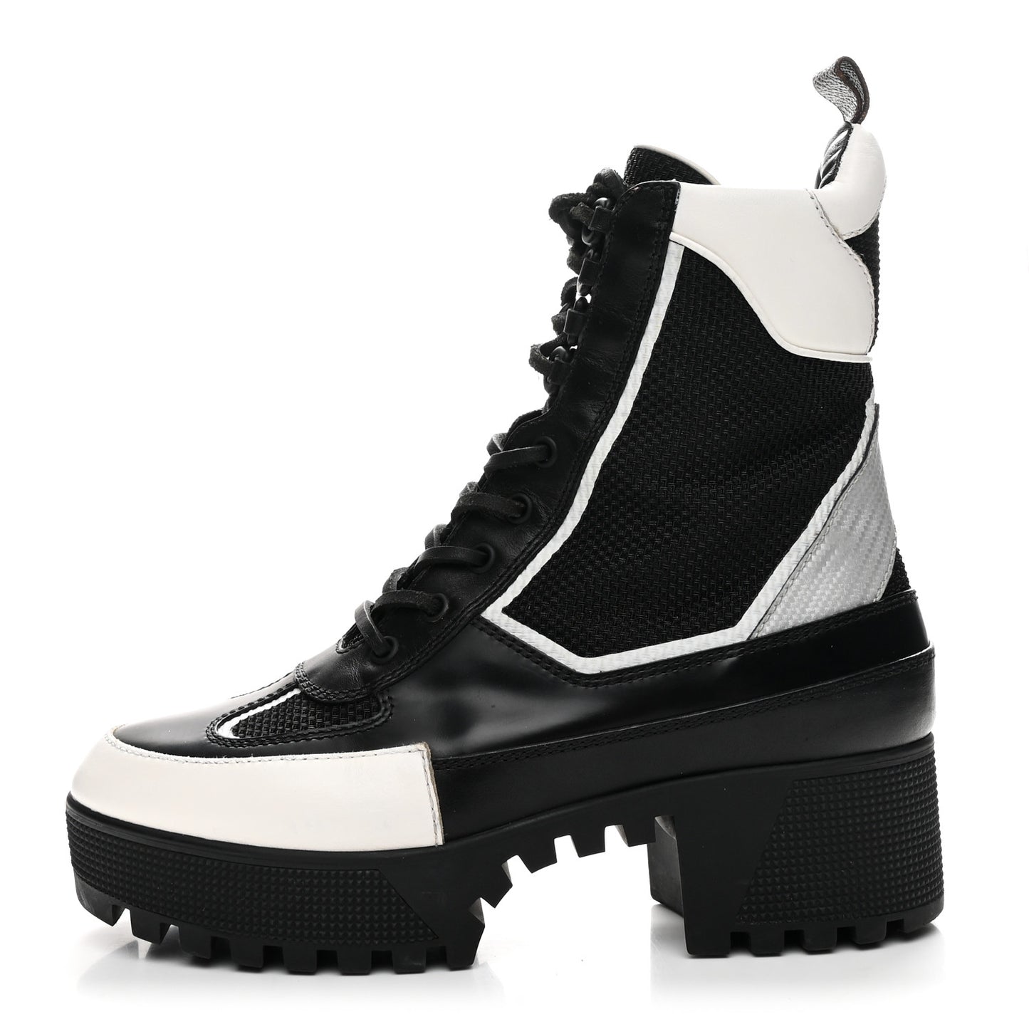 Calfskin Technical Nylon Laureate Platform Desert Boot 39 Black White