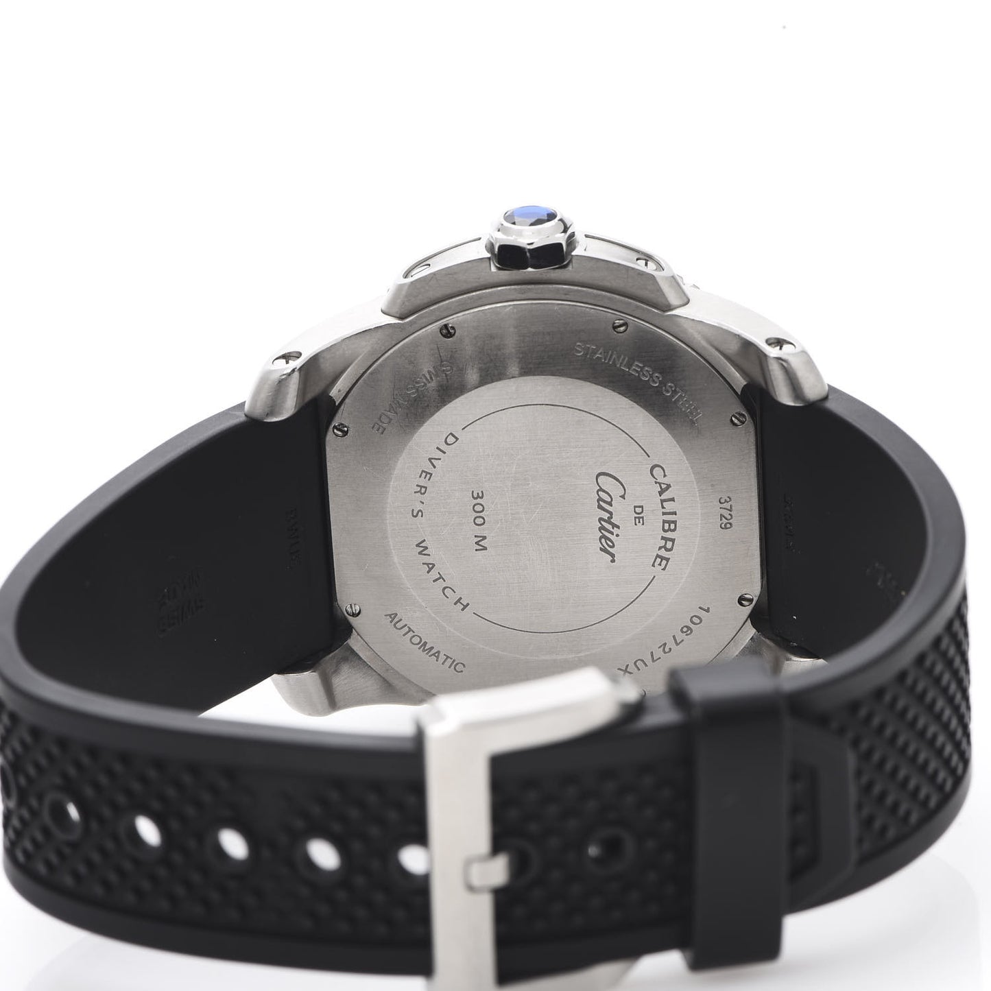 Stainless Steel Rubber 42mm Calibre de Cartier Diver Automatic Watch Black