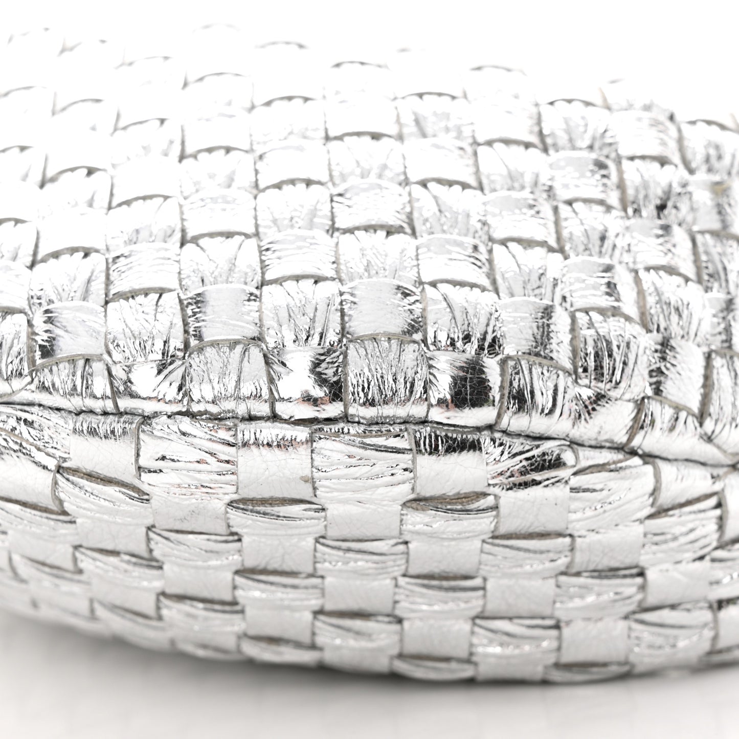 Metallic Nappa Intrecciato Mini Jodie Silver